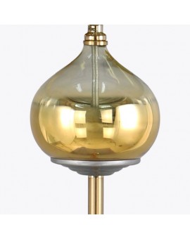 LIMITED COLLECTION Lampa stołowa LOTOS 9 ze szklaną ozdobą z efektem ombre i welwetowym abażurem HARMONIA TURKUSU Eurofirany | T