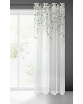 Dekoracja okienna z matowej etaminy z motywem delikatnych gałązek Eurofirany | Time4house - 2