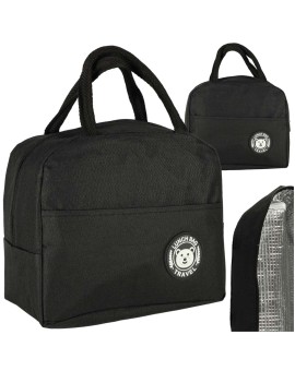 Torba termiczna na lunch jedzenie śniadaniowa izolacyjna lunch czarna