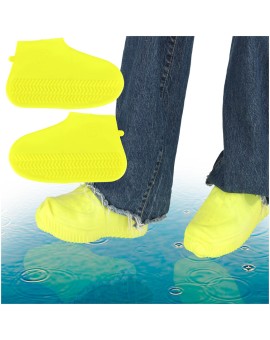 Nakładki przeciwdeszczowe na buty ochraniacze nieprzemakalne przeciwdeszczowe kalosze S żółte roz. 26-34
