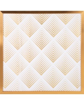 Obraz dekoracyjny BLANCA 2 w złotej ramie z geometrycznym wzorem – styl glamour