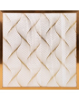 Obraz glamour BLANCA 3 – biało-złoty geometryczny wzór w złotej ramie