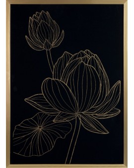 Obraz dekoracyjny LOTOS 7 – złoty kwiat lotosu 73×53 cm