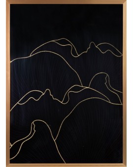 Obraz PEONIA 1 – dekoracja glamour z kwiatowym złotym motywem 73×53 cm
