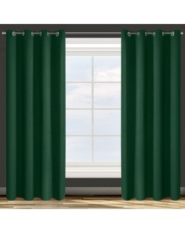 Zasłona PARISA 135x250 cm – ciemnozielona blackout, na przelotkach