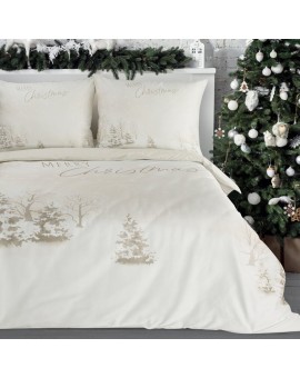 świąteczny Komplet Pościeli Snowflake 220 X 200 Cm Beżowy