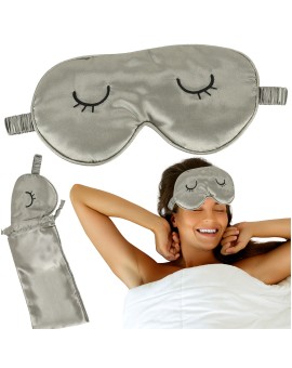 Opaska na oczy maska do spania w pokrowcu szara