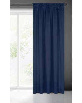 Zasłona granatowa zaciemniająca gładka półmatowa 135x270 cm taśma - LOGAN Eurofirany | Time- 2