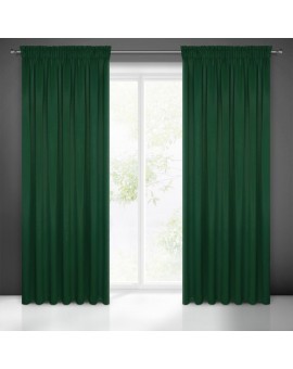 Zasłona ciemnozielona zaciemniająca gładka półmatowa 135x270 cm taśma - LOGAN