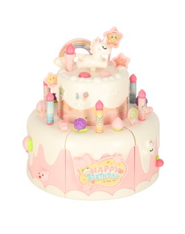 Tort urodzinowy piętrowy do krojenia na rzepy muzyka światła kuchnia 16 elementów różowy Kik Sp. z o. o. Sp. k. | Time- 2
