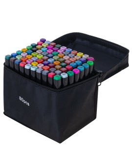 Markery dwustronne mazaki alkoholowe w etui 80 + podstawka