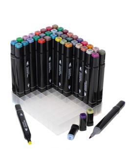 Markery dwustronne mazaki alkoholowe w etui 80 + podstawka Kik Sp. z o. o. Sp. k. | Time- 2