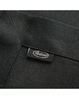 Bieżnik na stół czarny 40x140 cm z tkaniny przypominającej płótno STELLA 2 z podwójną listwą na brzegach