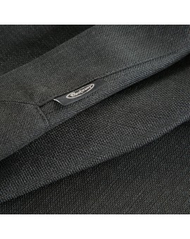 Bieżnik na stół czarny 40x140 cm z tkaniny przypominającej płótno STELLA 2 z podwójną listwą na brzegach Eurofirany | Time- 2