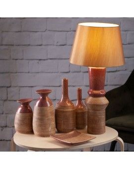 Dwukolorowa lampa ELDA z podstawą z glinki ceramicznej Eurofirany | Time- 5