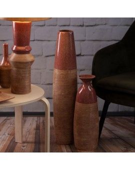 Dwukolorowa lampa ELDA z podstawą z glinki ceramicznej Eurofirany | Time- 6