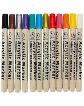 Markery akrylowe do tkanin kamieni pisaki flamastry mazaki wodoodporne DIY 12 szt. Kik Sp. z o. o. Sp. k. | Time- 2