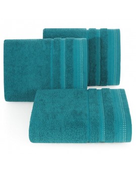 Ręcznik do rąk 30x50 cm bawełniany kolor turkusowy z ozdobnym stębnowaniem 500 g/m2 POLA