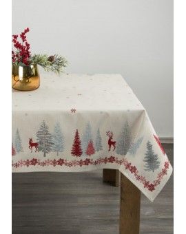 Obrus gobelinowy z zimowym motywem skandynawskim