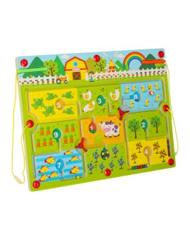 Gra labirynt magnetyczna planszowa drewniana do podróży farma 2 graczy Kik Sp. z o. o. Sp. k. | Time- 2