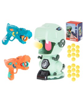 Głodny dinozaur strzelanie do celu gra zręcznościowa zestaw 2 pistolety na kulki 20 kul