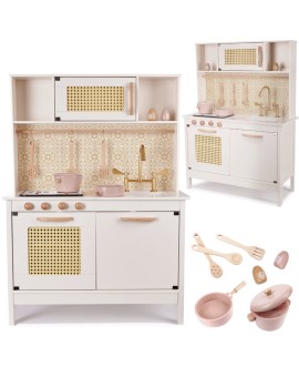 Kuchnia dla dzieci drewniana MDF retro z akcesoriami BOHO 100cm