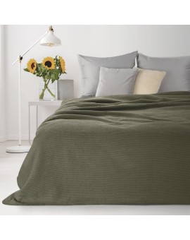 Koc o strukturze waflowej/Zielony/Miękki  200x220