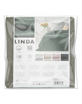 Koc o strukturze waflowej/Zielony/Miękki  200x220 Eurofirany | Time- 2