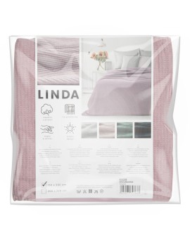 Koc Linda o strukturze waflowej/Róż/Miękki  200x220 Eurofirany | Time- 2