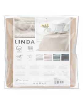 Koc o strukturze waflowej/Beż/Miękki 150x200 Eurofirany | Time- 2