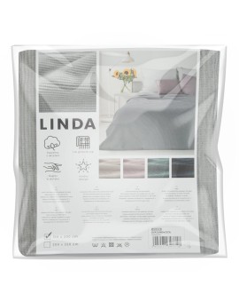 Koc o strukturze waflowej/Szary/Miękki 200x220 Eurofirany | Time- 2