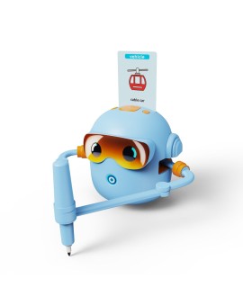 Zabawka interaktywna edukacyjna robot nauka rysowania fiszki mazaki niebieski