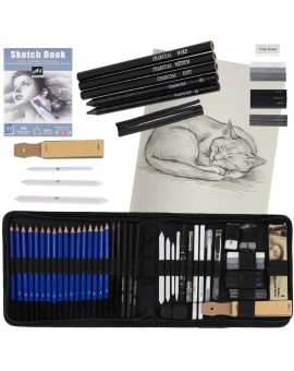 Ołówki do szkicowania rysowania zestaw plastyczny 54 elementy
