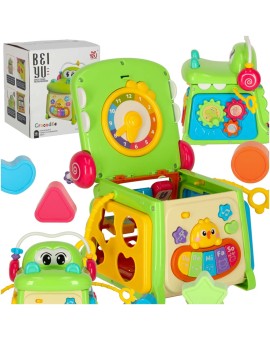 Kostka edukacyjna sorter z pianinkiem krokodyl 4w1