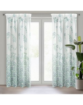 DESIGN 91 Dekoracja okienna CLARISSA z lekkiej etaminy z nadrukiem gałązek