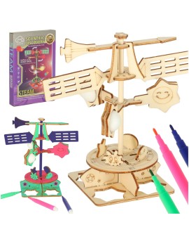 Zestaw naukowy przyrodniczy model 3D drewniany wiatrowskaz