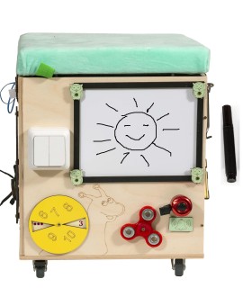 Puf manipulacyjny LAS z siedziskiem kółeczkami "3Toysm" Dzięgielewski Tomasz | Time- 2