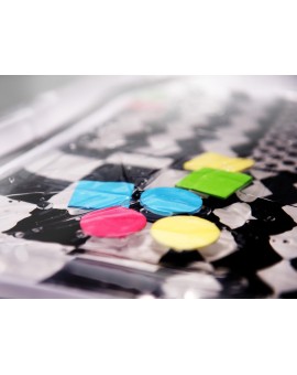 Mata wodna sensoryczna dmuchana dla niemowląt czarno-biała mix wzorów XXL 65x50 cm