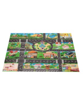 Mata edukacyjna do zabawy miasto ulica + znaki drogowe wodoodporna kolorowa 130x100cm