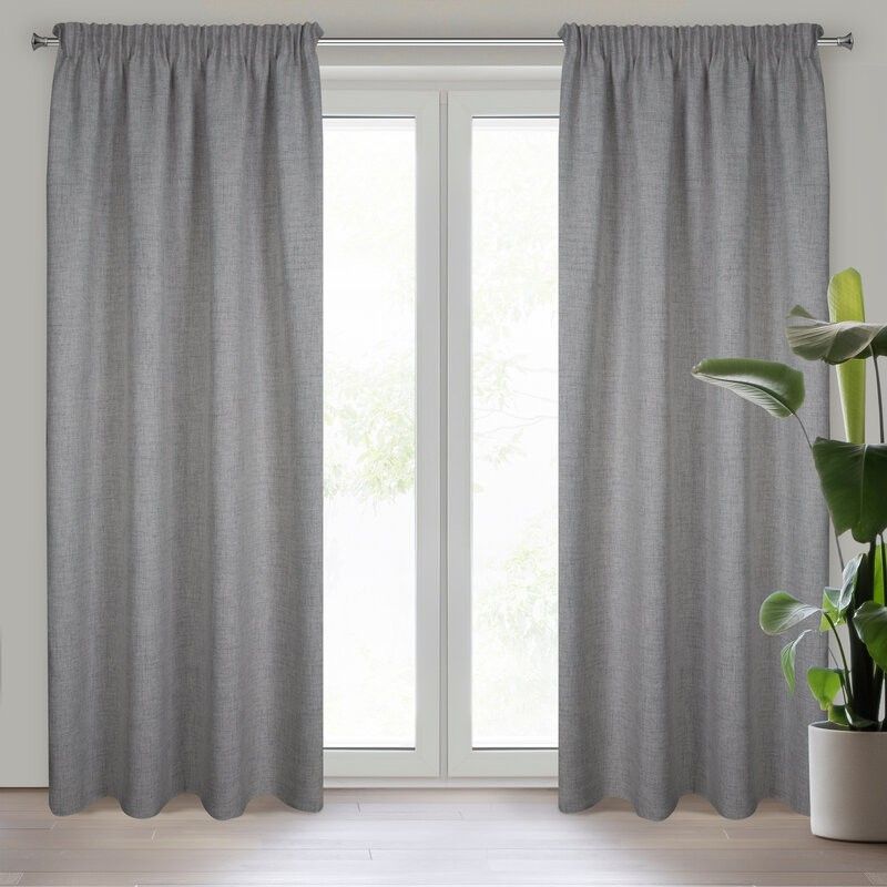 Zasłona JULA w stylu eko z tkaniny o płóciennym splocie z efektem melanżu Eurofirany | Time- 1