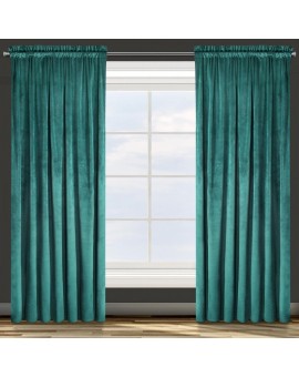 Zasłona ROSA 135x300 cm z welwetu na taśmie – ciemny turkus (Design D91)