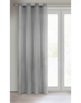 Firana stalowa o strukturze drobnego deszczyku wzór poziomy 140x250 cm przelotka REBECCA Eurofirany | Time- 2