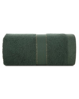Ręcznik do rąk 30x50 cm bawełniany kolor zielony z bordiurą w paseczki 500 g/m2 BARI