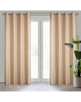 Zasłona EVI ze złotym geometrycznym nadrukiem