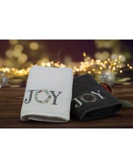 Ręcznik świąteczny SANTA 18 bawełniany z haftem z napisem JOY, 450 g/m2 Eurofirany | Time- 4