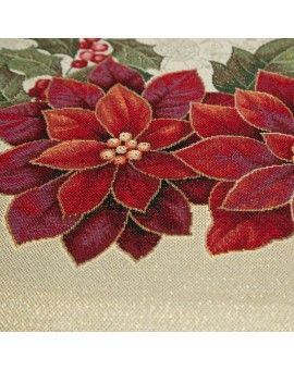 Obrus  gobelinowy z motywem gwiazdy betlejemskiej, przetykany złotą nicią Eurofirany | Time- 2