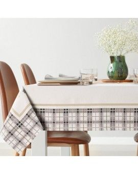 Świąteczny Obrus gobelinowy ANGEL z motywem kraty i śnieżynek