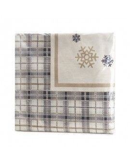 Świąteczny Obrus gobelinowy ANGEL z motywem kraty i śnieżynek Eurofirany | Time- 2