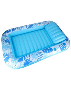 Materac dmuchany do pływania, leżak do opalania z poduszką niebieski Kik Sp. z o. o. Sp. k. | Time- 2