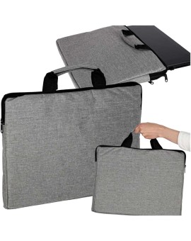 Torba na laptopa 15,6 cali na ramię teczka biznesowa damska męska szara